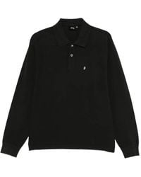 Stussy - Logo-Embroidered Long-Sleeve Polo Shirt - Lyst