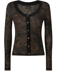 Pinko - Floral-Print Long-Sleeve Cardigan - Lyst