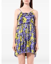 Balenciaga - Floral-Print Ruffled Dress - Lyst