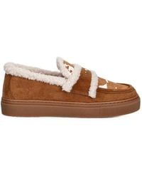 Inuikii - Shearling-Trim Cow-Print Loafers - Lyst