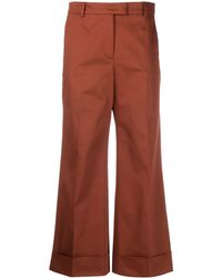 Alberto Biani - Pressed-crease Cropped Tailored Trousers - Lyst
