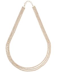 Desmo - Dreireihige Crystal Halskette Mit Perlen - Lyst
