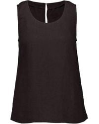 120% Lino - Keyhole Cut-Out Sleeveless Top - Lyst