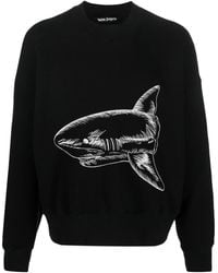 Palm Angels - Split Shark Crewneck Sweatshirt - Lyst