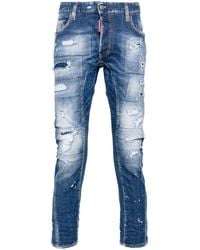 DSquared² - Tidy Biker Mid-Rise Skinny Jeans - Lyst