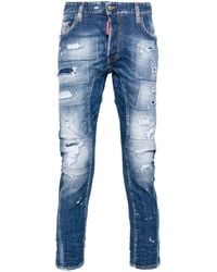 DSquared² - Tidy Biker Mid-Rise Skinny Jeans - Lyst