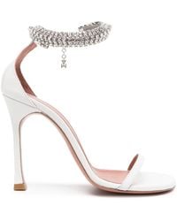 AMINA MUADDI - Iman 105mm Crystal-embellished Sandals - Lyst