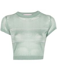 Chiara Ferragni - Eyelike-Motif Metallic Cropped Jumper - Lyst