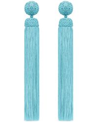Oscar de la Renta - Silk Rope Tassel Clip-On Earrings - Lyst
