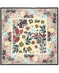 Bimba Y Lola - Off- Pastel Floral Sketch Print Scarf - Lyst