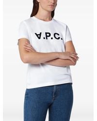 A.P.C. - Rue Madame Logo-Print T-Shirt - Lyst