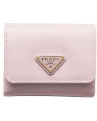 Prada - Small Triangle-Logo Leather Wallet - Lyst