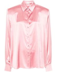 Magda Butrym - Long-Sleeved Silk-Satin Shirt - Lyst