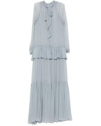 Chloé - Ruffled Silk-Mousseline Maxi Dress - Lyst