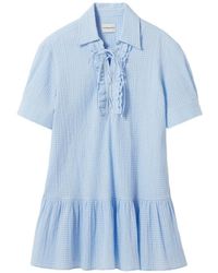 Claudie Pierlot - Short Lace-Up Ruffled Dress - Lyst