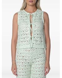 MC2 Saint Barth - Velma Crochet-Knit Sequin-Embellished Top - Lyst