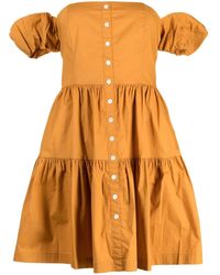 STAUD - Elio Tiered Off Shoulder Mini Dress - Lyst