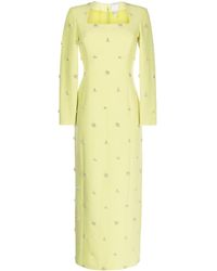 Huishan Zhang - Benedetta Crystal-embellished Silk Midi Dress - Lyst