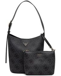 Guess - Monogram-Print Logo-Plaque Tote Bag - Lyst