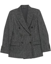 Brunello Cucinelli - Virgin Wool Donegal Blazer With Monili - Lyst