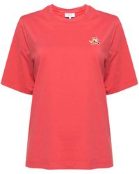 Maison Kitsuné - Speedy Fox T-Shirt Mit Logo-Patch - Lyst