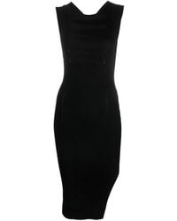 Pinko - Round-neck Asymmetric Midi Dress - Lyst