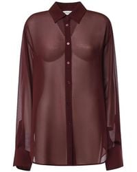 Frankie Shop - Peri Georgette Sheer Button-Up Shirt - Lyst