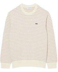 Lacoste - Logo-Patch Textured-Knit Sweater - Lyst