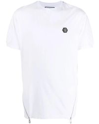 Philipp Plein - Logo-Patch Zipped T-Shirt - Lyst