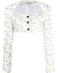 Philosophy Di Lorenzo Serafini - Cropped Floral-Print Blouse - Lyst