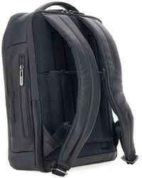 Piquadro - Zipped Leather Backpack - Lyst