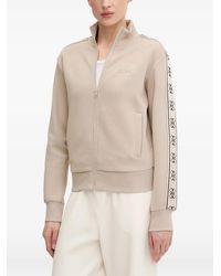 Guess - Logo-Tape Zip-Up Sweater - Lyst