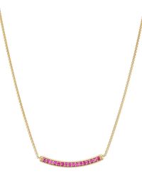 David Yurman - 18Kt Petite Pavé Bar Ruby Necklace (1.25Mm) - Lyst