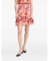 MARC AUREL - Ruffled Floral-Pattern Mini Skirt - Lyst