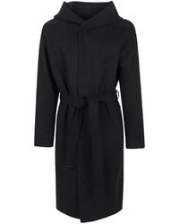 Rick Owens - Hooded Belted Coat - Lyst