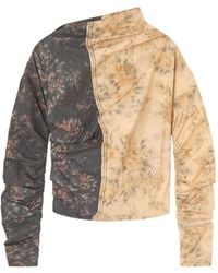 Ganni - Printed Ruched Top - Lyst