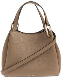 Furla - Mini Nuvola Grained Leather Tote Bag - Lyst