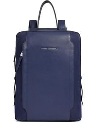 Piquadro - Leather-Panelled Laptop Backpack - Lyst