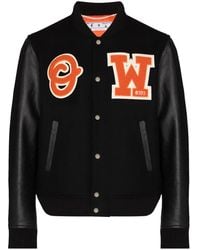 Off-White c/o Virgil Abloh - Logo-patch Varsity Jacket - Lyst