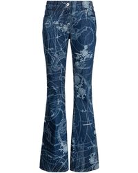 Off-White c/o Virgil Abloh - Graphic-print Flared Jeans - Lyst