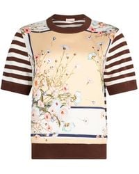 Liu Jo - Top With Printed Twill Inserts - Lyst