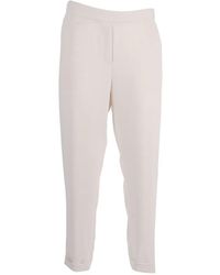 P.A.R.O.S.H. - Panty Elasticated-Waistband Turn-Up Trousers - Lyst