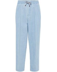 Brunello Cucinelli - Straight-Leg Chambray Jeans - Lyst