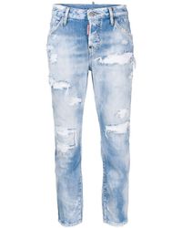DSquared² Jean slim à effet usé - Bleu