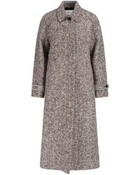 Lardini - X Sugar Herringbone-Pattern Belted Coat - Lyst