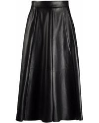 Ralph Lauren - Leather A-Line Midi Skirt - Lyst