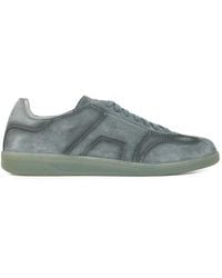 Santoni - Oly Suede Lace-Up Sneakers - Lyst