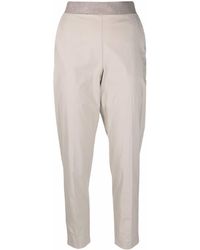 Le Tricot Perugia - Contrast-waist Tapered Trousers - Lyst