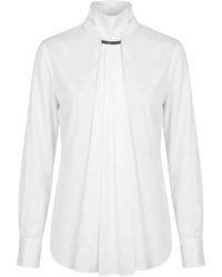 Brunello Cucinelli - Monili-Embellished Pleated Blouse - Lyst