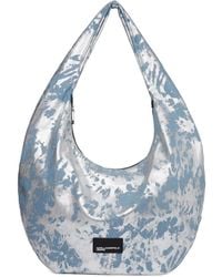 KARL LAGERFELD - Logo-Patch Denim Shoulder Bag - Lyst